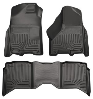 Ram 2500 Floor Liners - Front + Rear - Husky Liners - WeatherBeater - Black - 2012
